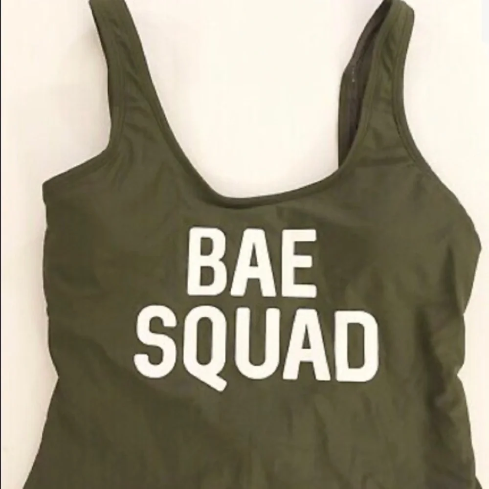 No Boundaries/ Olive Green “Bae Squad” One Piece Swimsuit / JR L 11-13/